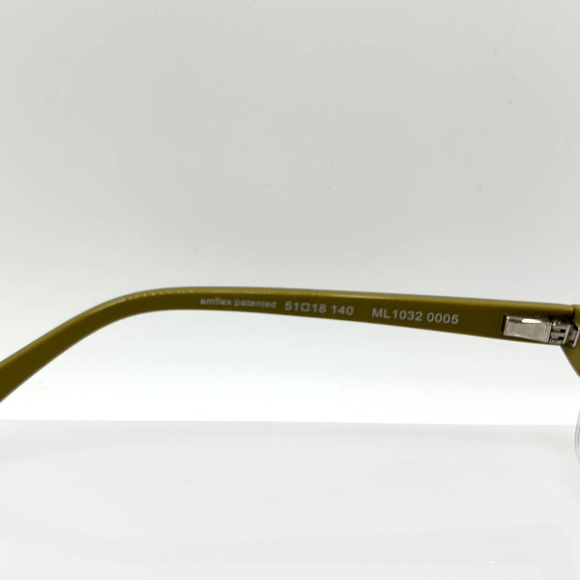 Alain Mikli ML1032 0005 Brown & Mustard Wood Textured Half Rim Frame Eyeglasses - Picture 6 of 7